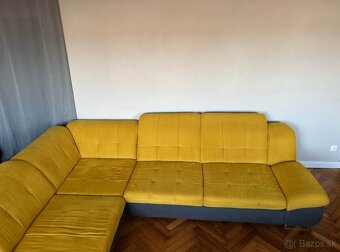 Rohova rozkladacia sedacka zlta seda - 2