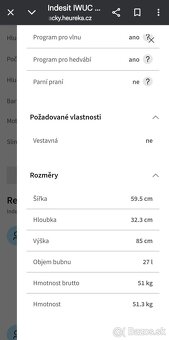 Práčka INDESIT - ultra úzka - 2