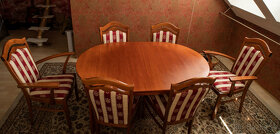 TON luxusný jedálenský set rozkladací stôl a 6 stoličiek - 2