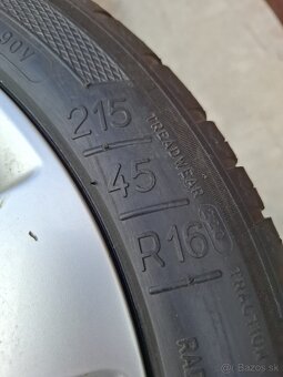 Komplet ALU disky Škoda + letné pneu 215/45 R16 zn. Kleber - 2