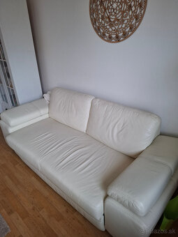 Kožená sedačka – biela - 2