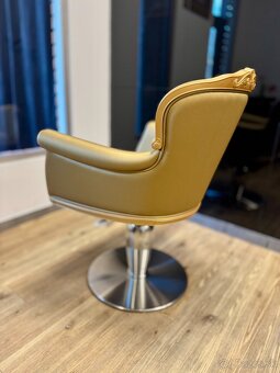 Kadernícke luxusné zlaté kreslo značky Maletti - 2