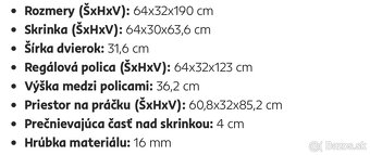 Skrinka nad práčku - 2