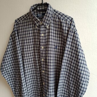 Polo Ralph Lauren sivá flanelová košeľa s dlhým rukávom L - 2