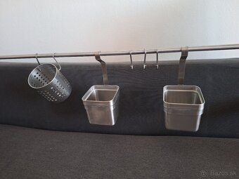 Koľajnička, háky, nádoby, nehrdzavejúca oceľ, 112 cm - 2