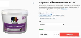 Fasádna omietka silikónová CAPAROL - biela - zrnitosť 1.5 - 2