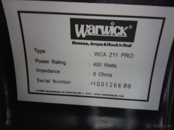 Predám basové boxy Warwick WCA 211 PRO - 2