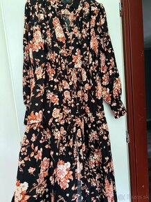 Šaty Čierne Kvetované La mademoiseille L/M nové - 2