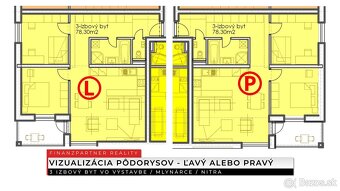 3 izbový byt 78,3 m2 v novom projekte, Mlynárce, Nitra - 2