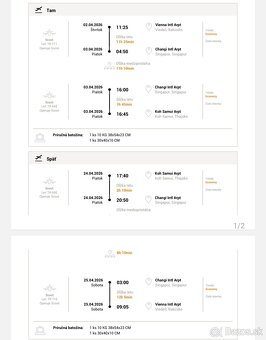 Odpredam letenky - 2