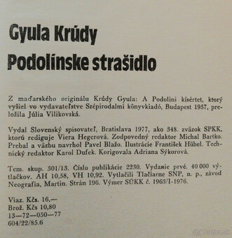 Predám knihu Gyula Krúdy – Podolínske strašidlo 1977 - 2