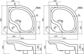 Sprchová vanička hlboká - 2