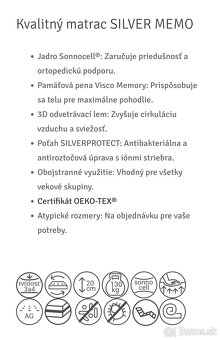 Na predaj: Kvalitný matrac od slovenského výrobcu - 2