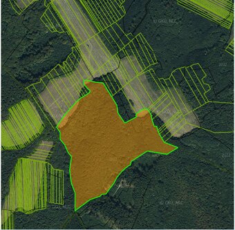 Predám Lesy a TTP v obci Vyšný Hrušov (PARCELA E 1153)) - 2
