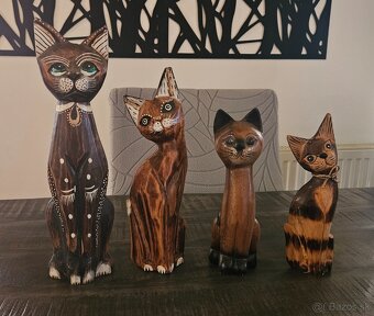 Drevené mačky dekoratívne - 2