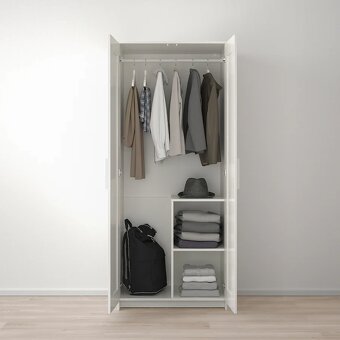 Ikea - BRIMNES Dvojdverová skriňa, biela, 78x190cm Nová - 2