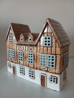 Keramický svietnik domček 23 cm zn. Clayre & Eef - 2