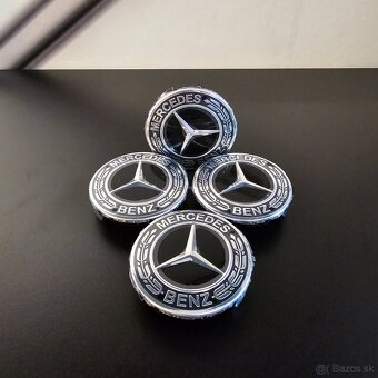 ✅MERCEDES✅ KRYTKY KOLIES S PRSTENCOM - CIERNE, ROZMER: 75 MM - 2