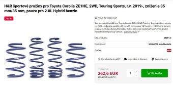 Corolla HB 2.0 HEV Pružiny - 2