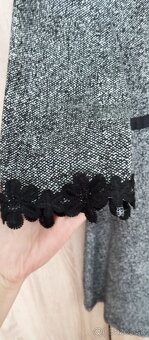 Šaty sivé s dlhým rukávom A strih L - 2