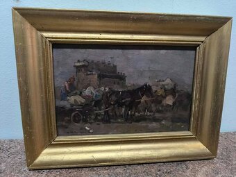 Farkaš Csallokoz Lorinc- stará olejomaľba - 2