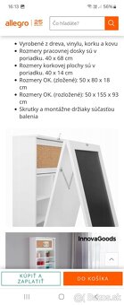 Písací rozkladaci stôl s policou a tabuľou - 2