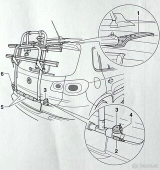 Značkový nosič bicyklov na zadné dvere pre VW Tiguan - 2