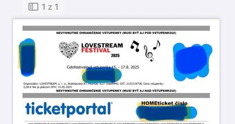 2x - 3 dňové vstupenky na LOVESTREAM - 2