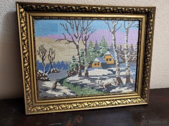 Vyšívaný obraz krajinka - 2