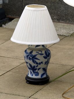 Modro-biele porcelánove stolove lampy 2x vacsia, 2x mensia - 2