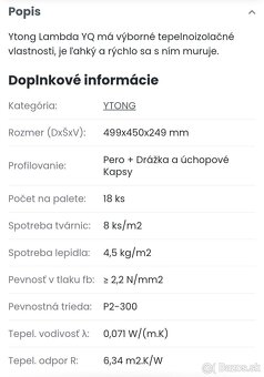 Predám Ytong lambda 450mm - 2