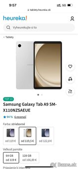 Samsung Galaxy Tab A9 4 GB/64 GB strieborný - 2