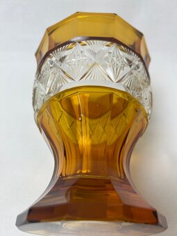 Váza Brúsené , žlté sklo V-17 sm P - 13 sm - 2