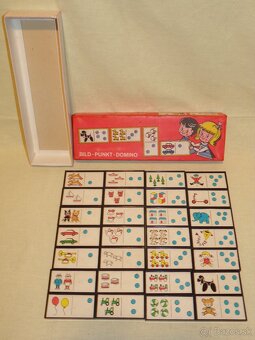 retro hra - hračka - obrázkové DOMINO kompletný stav - 2