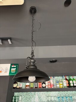Industriálna závesná lampa – čierna, kovová - 2