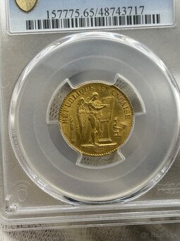 Chyborazba 20 frankov 1877 A Anjel investicia zlatá minca - 2
