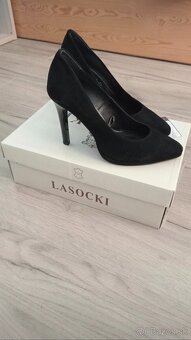 Čierne kožené lodičky - 2