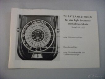 Predám veľmi starý LUCIMETER-AGFA. - 2