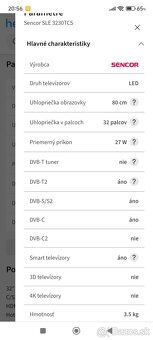 Predám TV Sencor SLE - 2