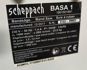 Stolová pásová píla scheppach BASA1 - 2