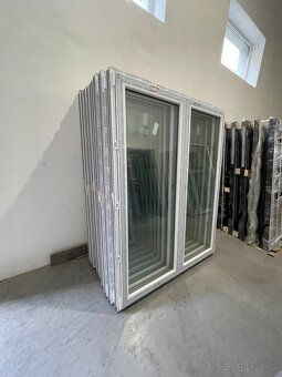 Plastové balkonové dvere 2-krídlové,biele,nové - 2