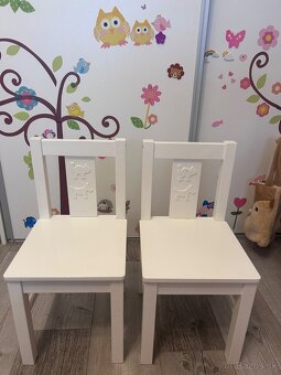 Ikea biely dreveny detsky stolik+2 stolicky - 2