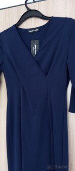 Dámske tmavomodré elegantné šaty S/m - 2