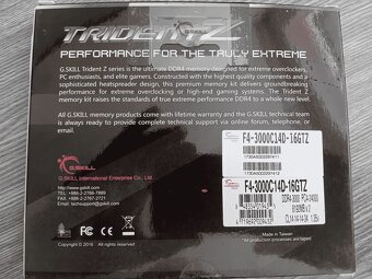 DDR4 G.Skill Trident Z 2x8GB 3000MHz CAS 14-14-14-34 - 2