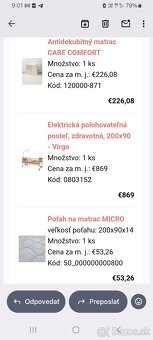 Elektricka polohovatelna postel s príslušenstvom - 2