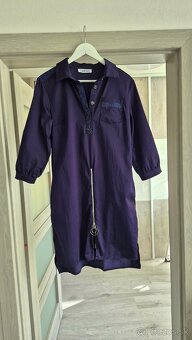 Tmavomodré bavlnené šaty v.L - 2