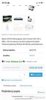 Predám bazén 7,32x3,66 - 2