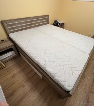 Krásna manželská posteľ DREANO - dub canyon/biela, - 2