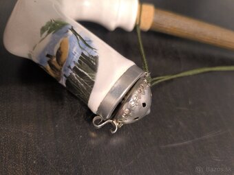 Porcelánová fajka s loveckým poľovníckym motívom - 2