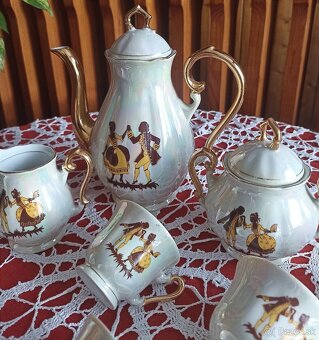 Kávová súprava - pozlatená - 2